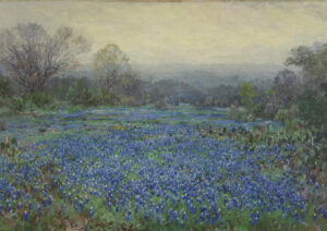 0045 vintage landscape print of bluebonnets within a field. Giclee printed oil paintings by Ellis & Alexander