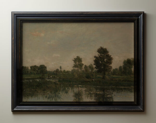 0047 vintage landscape oil painting giclee printed by Ellis & Alexander. Wall art.