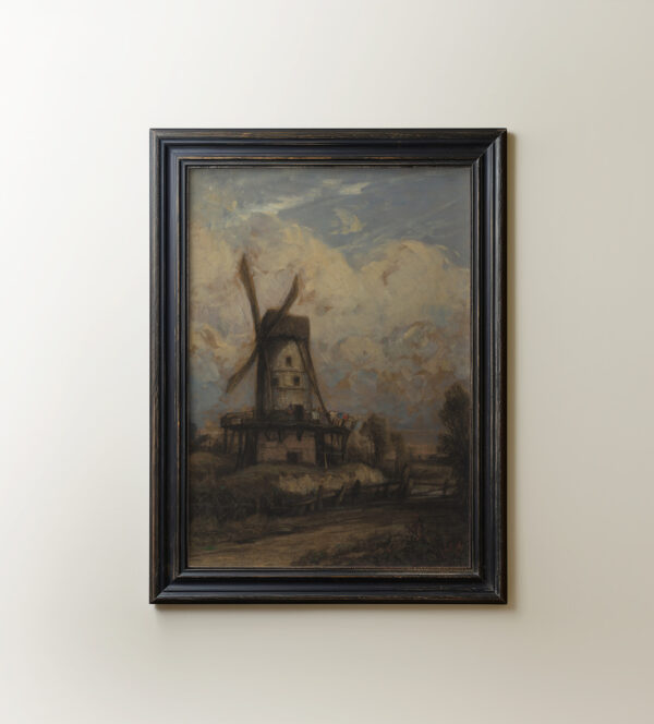 0048 windmill vintage oil painting wall art. Ellis & Alexander