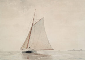 0058 Giclee seascape oil painting of a sailing boat. Ellis & Alexander