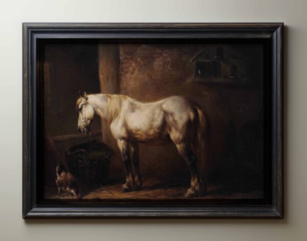 0066 vintage oil painting of a horse. Giclee printing by Ellis and Alexander