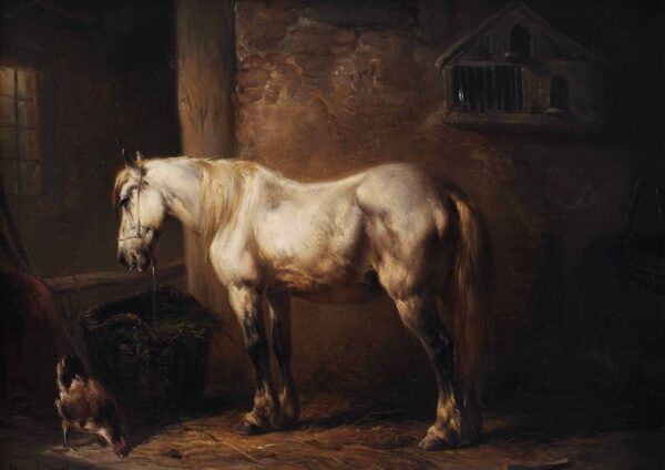 0066 vintage oil painting of a horse. Giclee printing by Ellis and Alexander