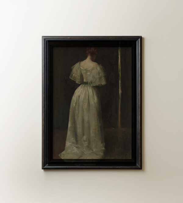 0068 vintage wall art - vintage oil painting of a 17c lady. Printed by Ellis and Alexander